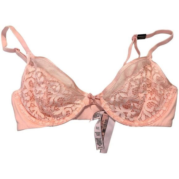 'Victoria's Secret Unlined Bra color Pink / Peach 
Lace bra - Picture 5 of 12